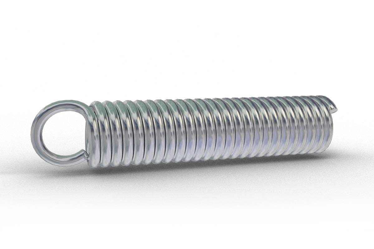 Zug-Feder 2,5mm Haken Öse 18,5x199mm 22,8kg Spiral Edel-stahl rostfrei Metall 